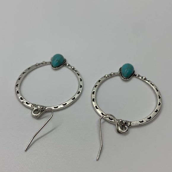Turquoise Boho 925 Silver Dangle Drop Earrings - Picture 7 of 11